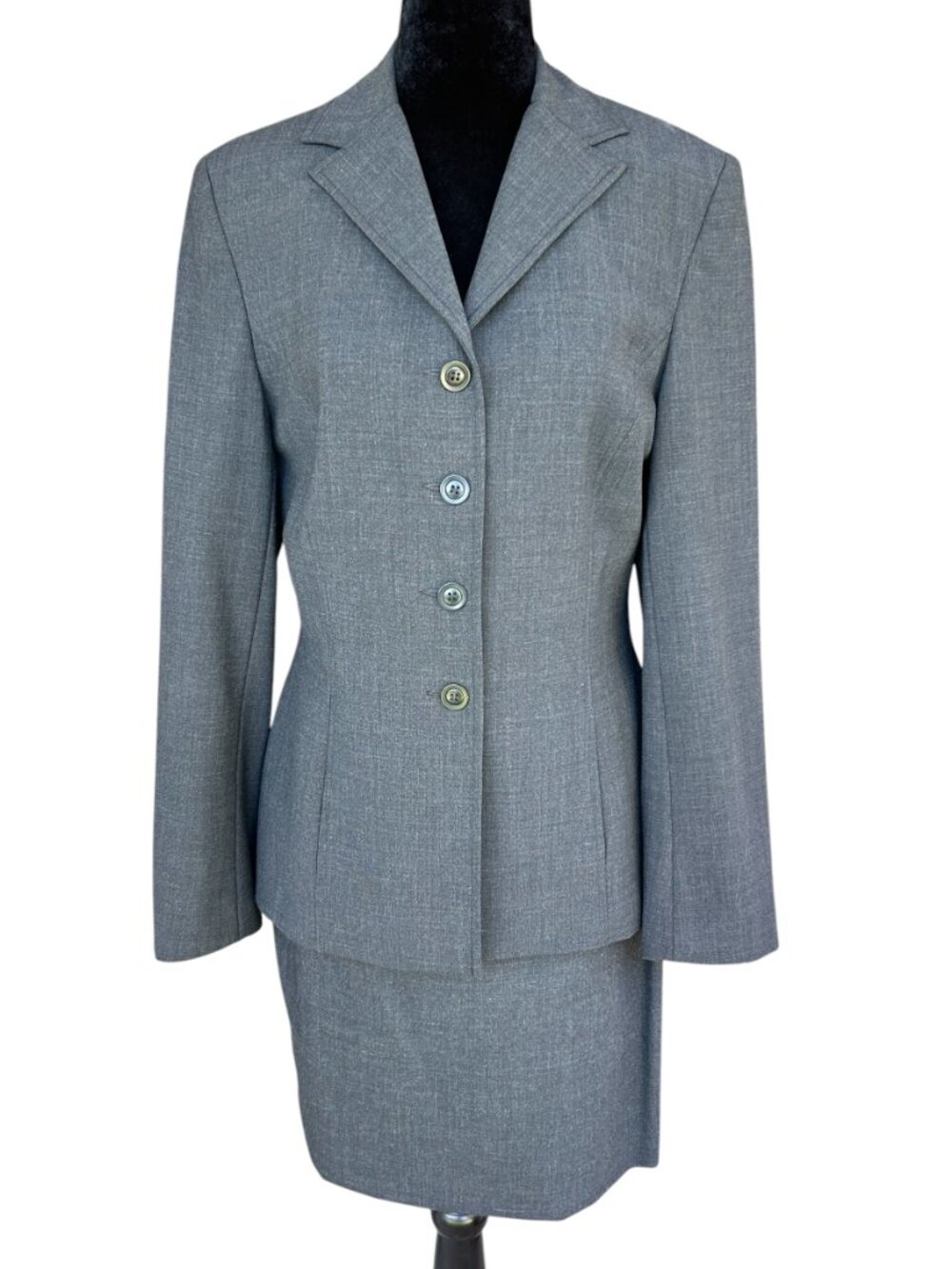 Epic New York Gray Fitted Corporate Skirt Suit Set